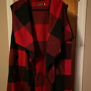Red Buffalo Plaid sweater vest.